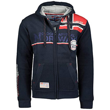 Geographical Norway FAPONIE Men - Herren Kapuzenpulli Sweat - Herren Logo Sweatshirt - Langarm Warmes Kapuzen Sweatshirt - Hoodie Pullover Passform Regular Sweater (Navy L) im Sale